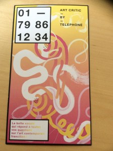 Art critic by telephone